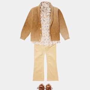 Bonpoint girls Junon cotton corduroy flared pants size 14y